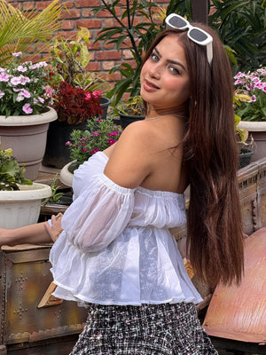 TANDUL Women White Georgette Top
