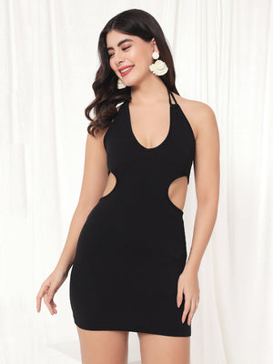 TANDUL  Women Bodycon Black Dress