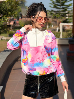 TANDUL Women Vibrant Pink Sweatshirt