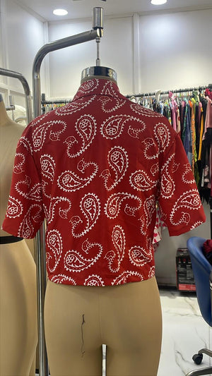 TANDULWomen Maroon Paisley Printed Shirt