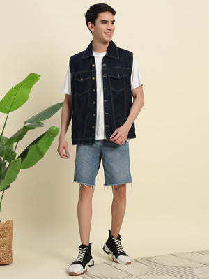 TANDUL Mens's Denim Sleeveless Jacket