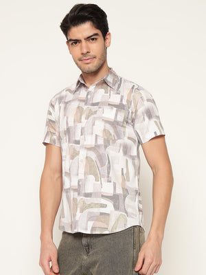 TANDUL  Men Regular Fit Printed Spread Collar Casual Shirt