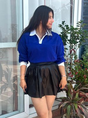 TANDUL Women Blue Oversized Sweatshirt