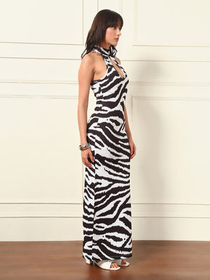 TANDUL Women Striking Zebra Printed Dress