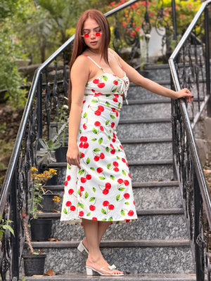 TANDUL Women Charming Cherry Printed Dress