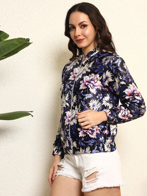 TANDUL  Women Floral Print Puffer Jacket