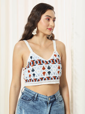 TANDUL  Casual Sleeveless Printed Women Multicolor Top