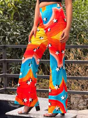 TANDUL Women Vibrant Starry Night Printed Trouser