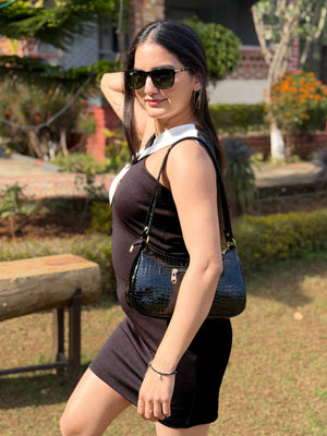 TANDUL Women Stunning Black and White Dress