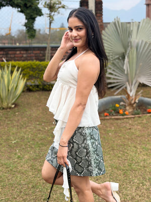 TANDUL Women Solid White Georgette Top