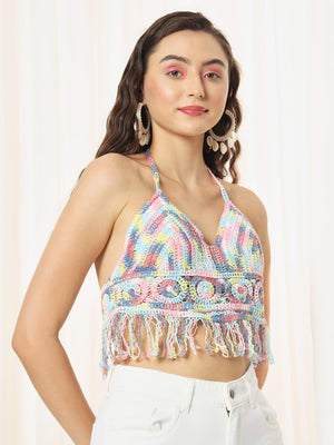 TANDUL  Casual Sleeveless Printed Women Multicolor Top