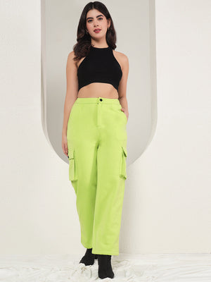 TANDUL  Women Regular Fit Green Lycra Blend Trousers
