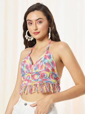 TANDUL  Casual Sleeveless Printed Women Multicolor Top