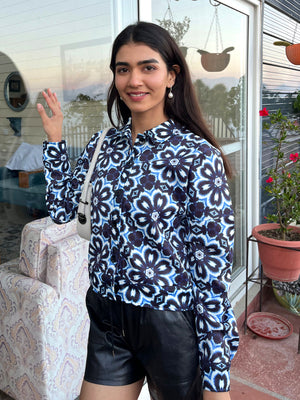 TANDUL Women Blue Floral Jacket