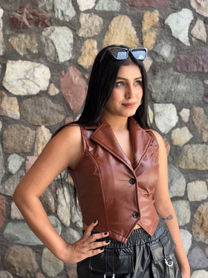 TANDUL Solid Brown Women Waistcoat