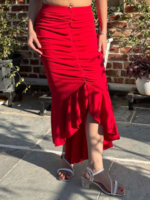 TANDUL Women Stunning Red Skirt