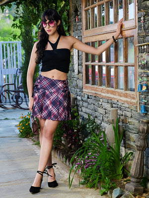 TANDUL Women Stylish Check Printed Skirt