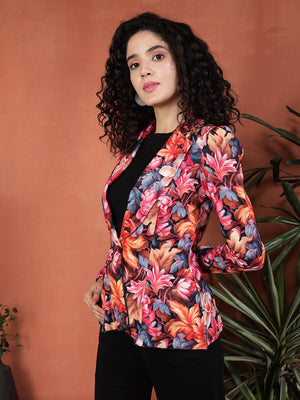 TANDUL Women Multi Color Floral Printed Blazer