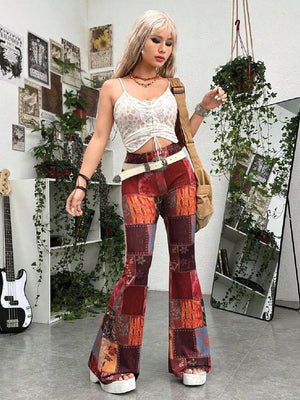 TANDUL  Women Regular Fit Multicolor Lycra Blend Trousers