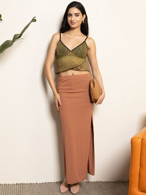TANDUL Women Green Lace Tank Top