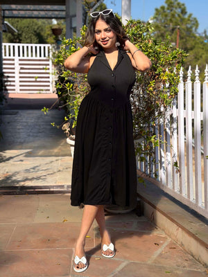 TANDUL Women Stunning Black Dress