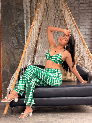 TANDUL Women Green Tie Dye Co-ords Set