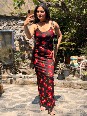 TANDUL Women Charming Cherry Printed Dress