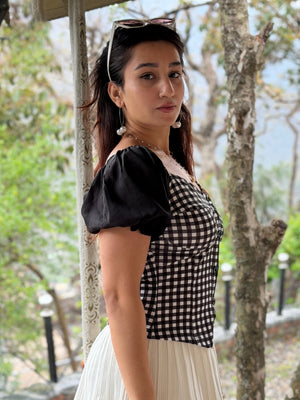 TANDUL Women stunning checked Crop Top