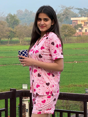 TANDUL Women Pink Printed Nightsuit
