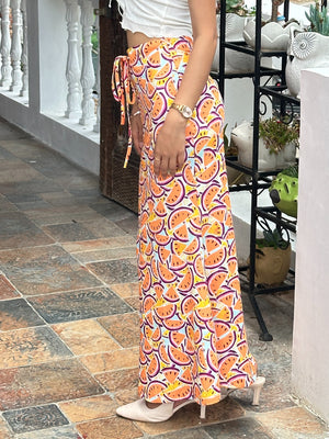 TANDUL  Women Printed Flared Orange Skirt