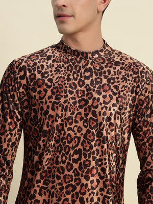 TANDUL Leopard Printed Men's Highneck