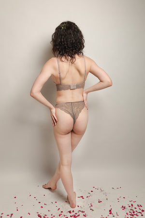 ELTIRE Grey Net Creative Two Piece Lingerie Set