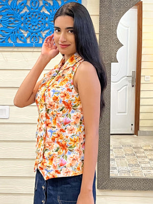 TANDUL Floral Print Women Waistcoat