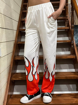 TANDUL Women Striking Flame-Emblazoned Trouser