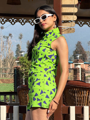 TANDUL Women Neon Green Printed Co-ord Set