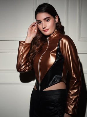 TANDUL  Women Solid Leather Jacket