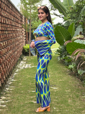 TANDUL Women Stunning Blue and Green Co-ord set
