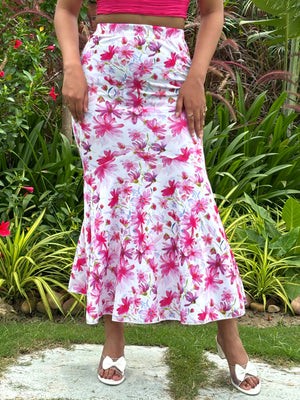 TANDUL Women Stunning Pink Floral Printed Skirt