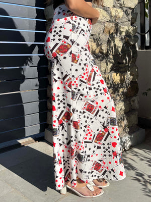 TANDUL Women Unique Playing Cards Skirt