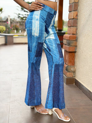 TANDUL Women Regular Fit Light Blue Lycra Blend Trousers
