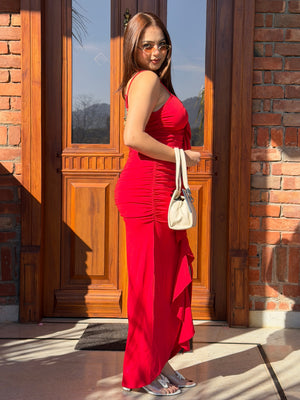 TANDUL Women Bold Red Dress