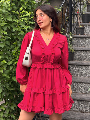 TANDUL WomenFuchsia Pink Flared Dress