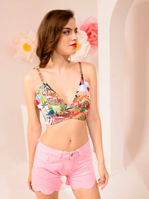 TANDUL  Casual Sleeveless Printed Women Multicolor Top