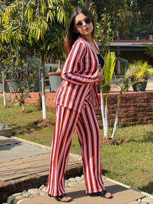 TANDUL Women Striking Striped Co-ord Set