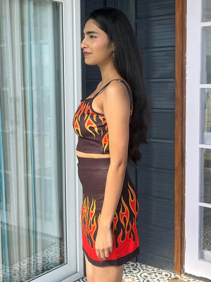 TANDULL Women Bold Flame Printed Co-ord Set