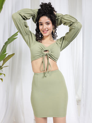 TANDUL Women Co-ords Green Dress