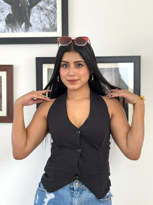 Women Solid Single Breasted Casual Blazer  (Black)