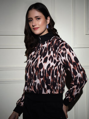 TANDUL  Women Full Sleeve Animal Print Sweatshirt