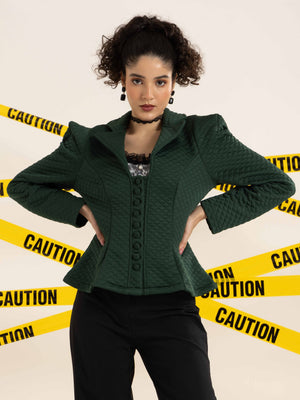 TANDUL Women  Elegant Green Blazer
