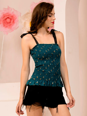 TANDUL  Casual Sleeveless Printed Women Multicolor Top